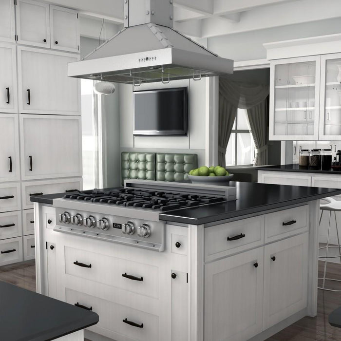 ZLINE 36" Porcelain Rangetop in Snow Stainless, RTS-36