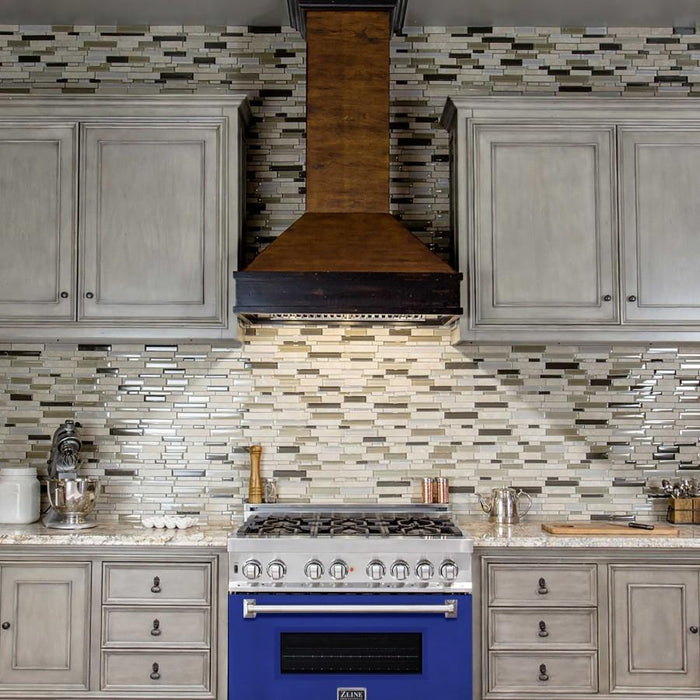 ZLINE 36" Professional Dual Fuel Range, Blue Matte Door, RA-BM-36