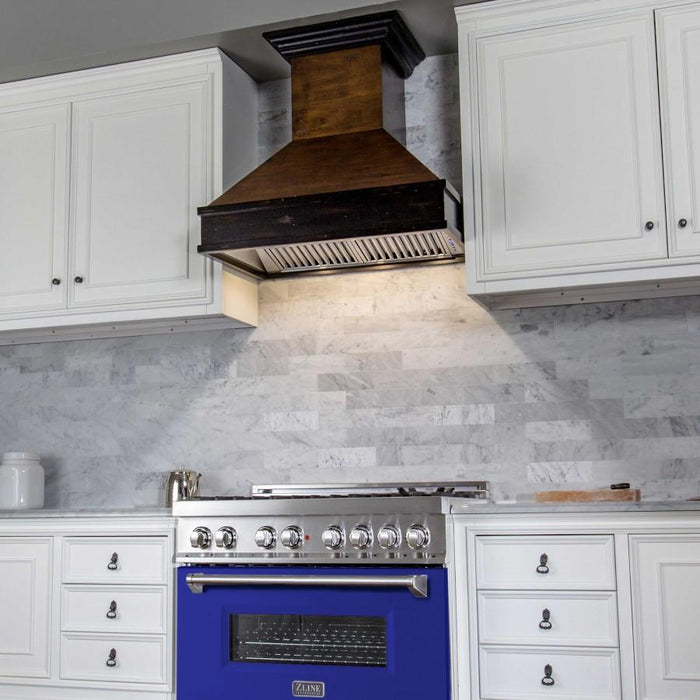 ZLINE 36" Professional Dual Fuel Range, Blue Matte Door, RA-BM-36