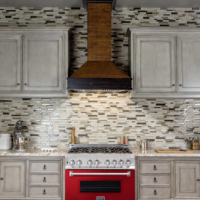 ZLINE 36" Professional Dual Fuel Range, Red Gloss Door, RA-RG-36