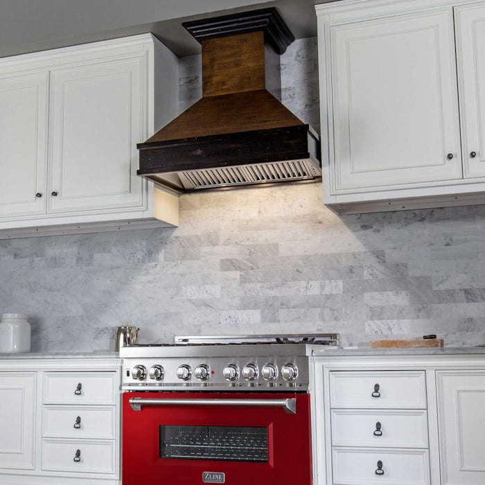 ZLINE 36" Professional Dual Fuel Range, Red Gloss Door, RA-RG-36