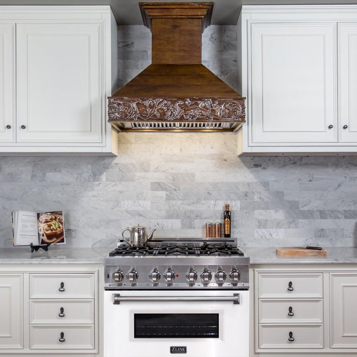 ZLINE 36" Professional Dual Fuel Range, White Matte Door, RA-WM-36