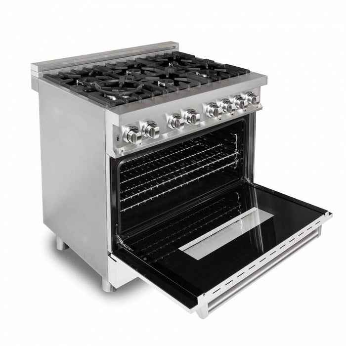 ZLINE 36" Professional Dual Fuel Range, White Matte Door, RA-WM-36