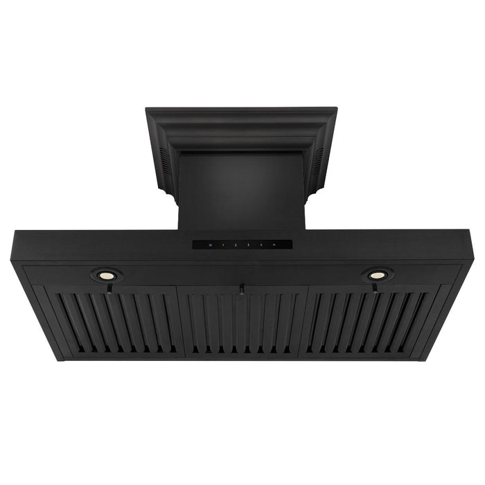 ZLINE 36" Range Hood, Black Stainless Steel, Speakers, BSKENCRN-BT-36