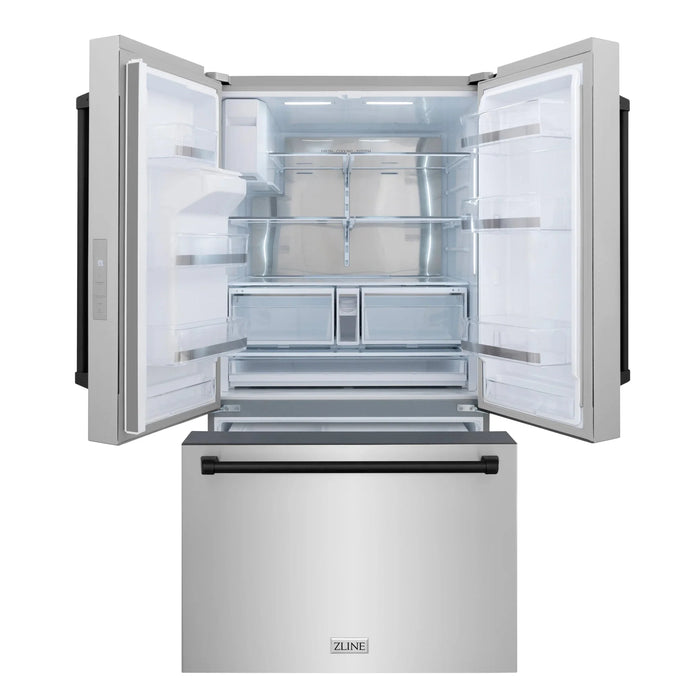 ZLINE 36" Refrigerator, Water, Ice Dispenser, Fingerprint Resistant, RSMZ-W-36-MB