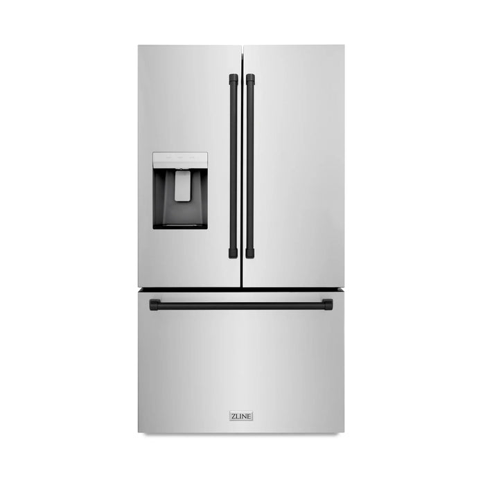 ZLINE 36" Refrigerator, Water, Ice Dispenser, Fingerprint Resistant, RSMZ-W-36-MB