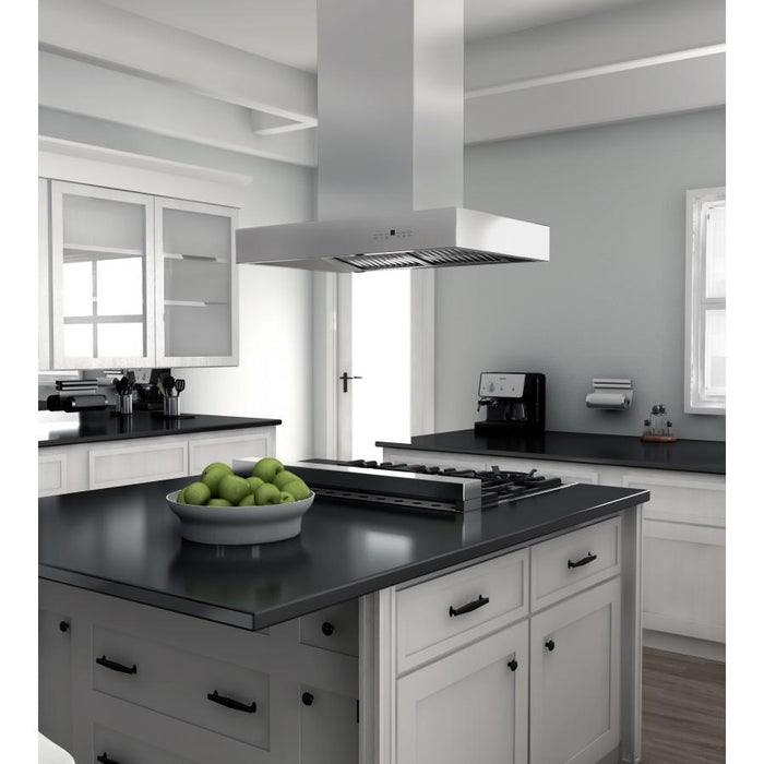 ZLINE 36" Remote Dual Blower Stainless Island Range Hood, KECOMi-RD-36
