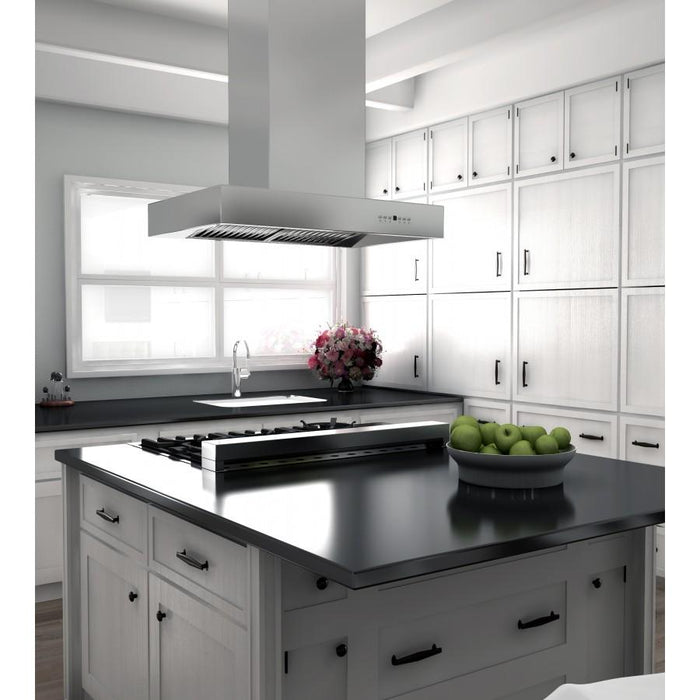 ZLINE 36" Remote Dual Blower Stainless Island Range Hood, KECOMi-RD-36