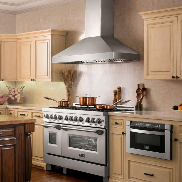 ZLINE 36" Remote Dual Blower Stainless Wall Range Hood, 597-RD-36