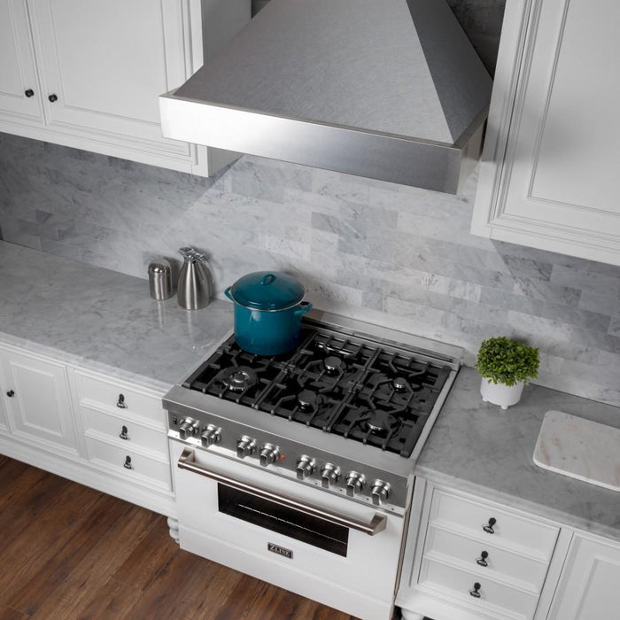 ZLINE 36" Snow Finish Stainless Range Hood with Snow Finish Shell, 8654SN-36