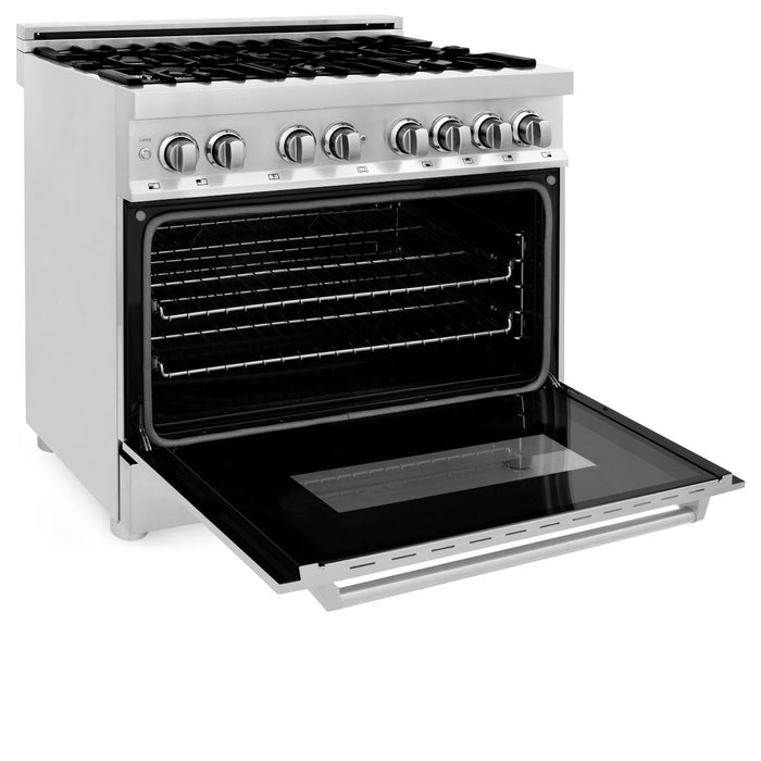 ZLINE 36" Stainless 4.6 cu.ft. 6 Gas Burner/Electric Oven Range, RA36
