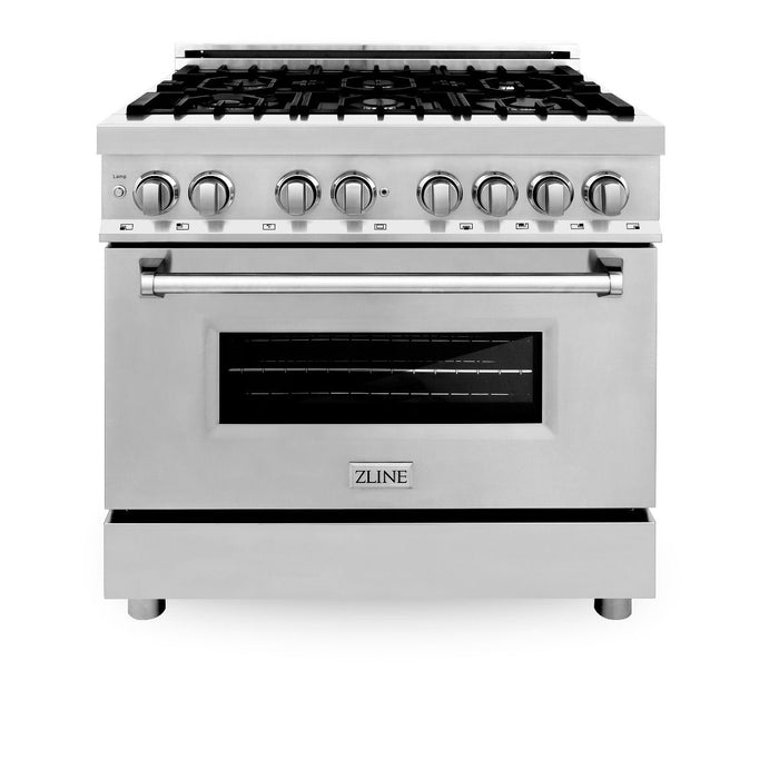 ZLINE 36" Stainless 4.6 cu.ft. 6 Gas Burner/Electric Oven Range, RA36
