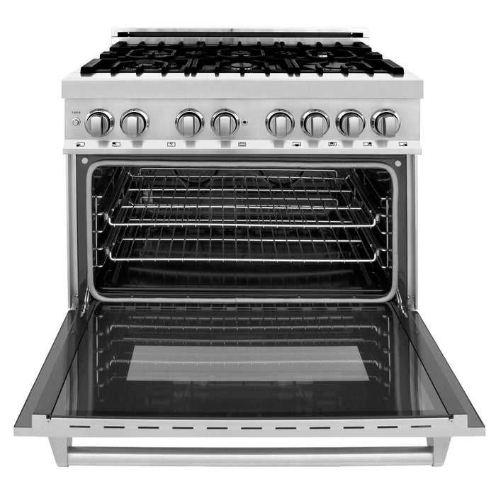ZLINE 36" Stainless 4.6 cu.ft. 6 Gas Burner/Electric Oven Range, RA36