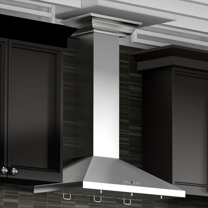 ZLINE 36" Stainless Steel Wall Range Hood, Crown Molding, KL2CRN-36