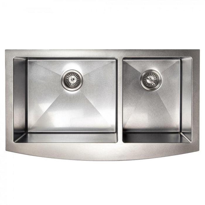 ZLINE 36" Undermount Double Bowl Sink DuraSnow Stainless Steel, SA60D-36S