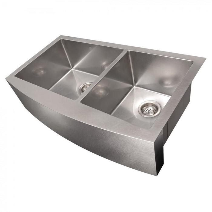 ZLINE 36" Undermount Double Bowl Sink DuraSnow Stainless Steel, SA60D-36S