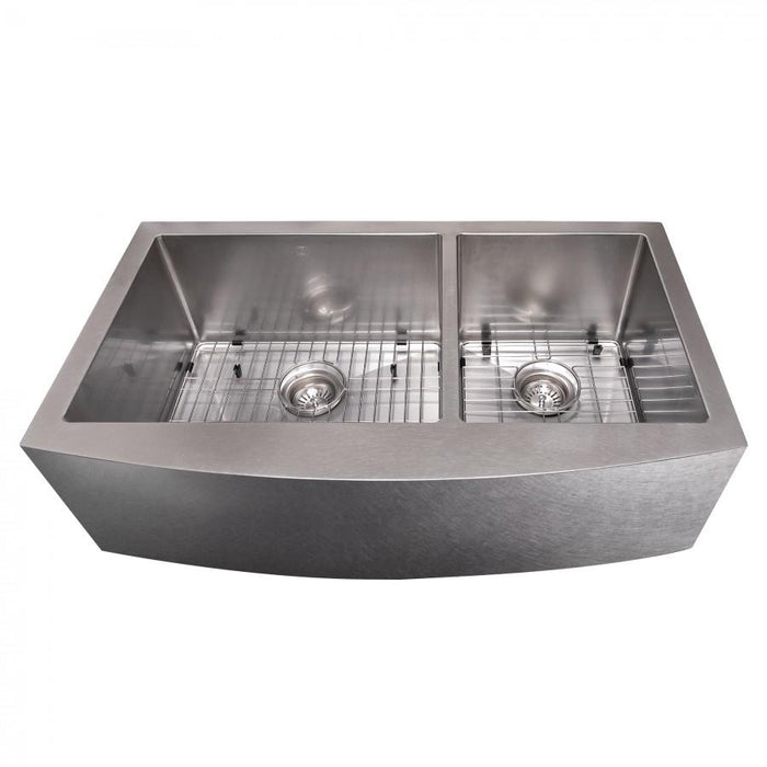 ZLINE 36" Undermount Double Bowl Sink DuraSnow Stainless Steel, SA60D-36S