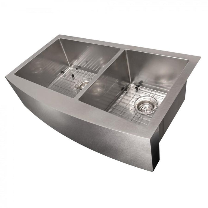 ZLINE 36" Undermount Double Bowl Sink DuraSnow Stainless Steel, SA60D-36S