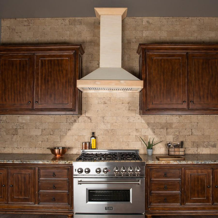 ZLINE 36" Unfinished Wooden Wall Range Hood, KBUF-36