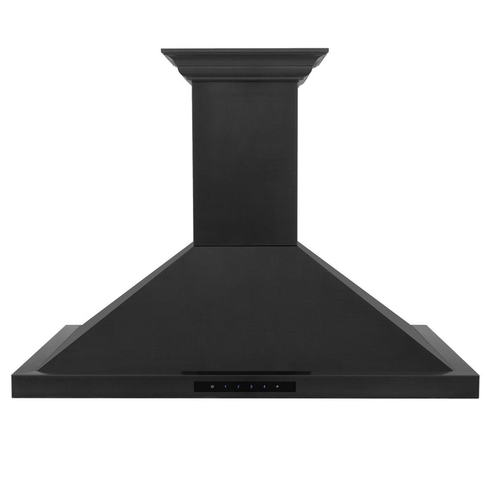 ZLINE 36" Wall Black Stainless Range Hood, Crown Speakers, BSKBNCRN-BT-36