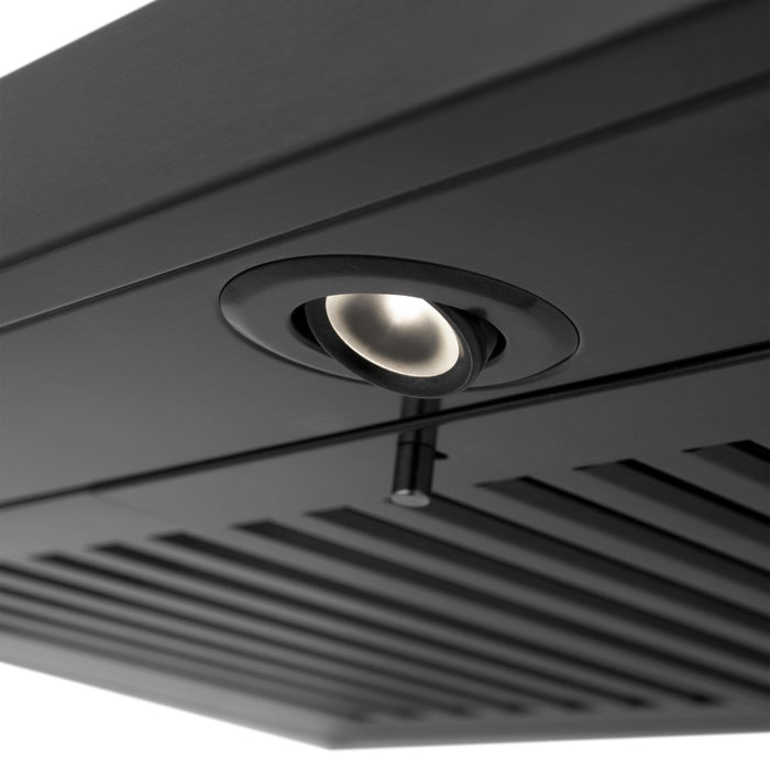 ZLINE 36" Wall Black Stainless Range Hood, Crown Speakers, BSKBNCRN-BT-36