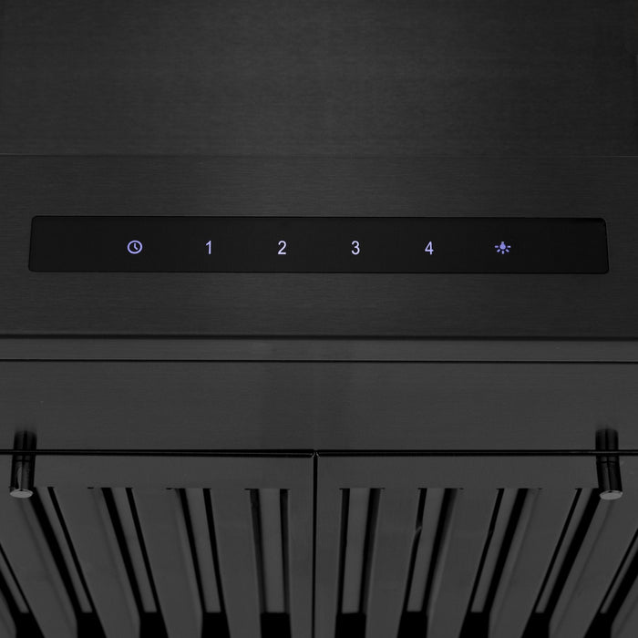 ZLINE 36" Wall Mount Range Hood, Black Stainless Steel, BSKENCRN-36