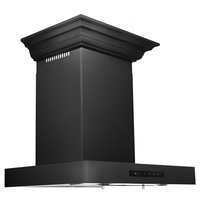 ZLINE 36" Wall Mount Range Hood, Black Stainless Steel, BSKENCRN-36