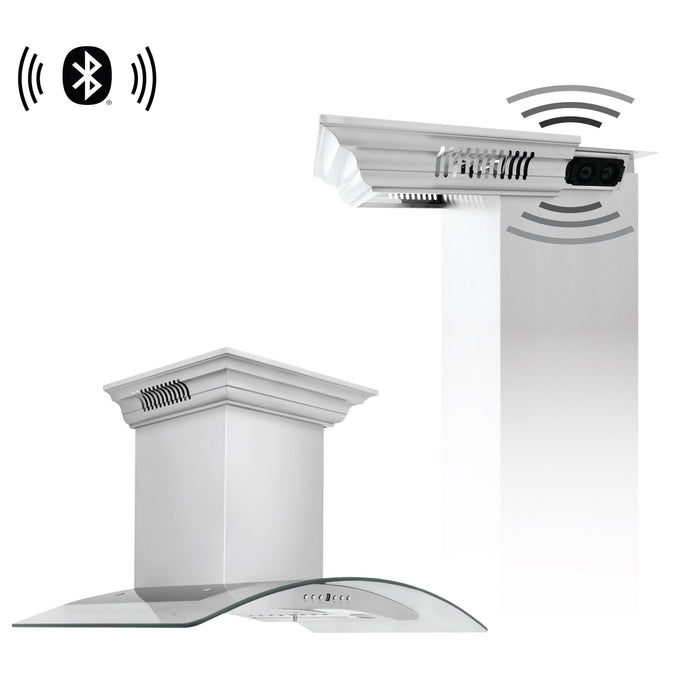 ZLINE 36" Wall Mount Range Hood, Bluetooth Speakers, KN4CRN-BT-36