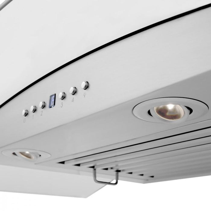 ZLINE 36" Wall Range Hood, Built-in CrownSound® Bluetooth Speakers, KZCRN-BT-36