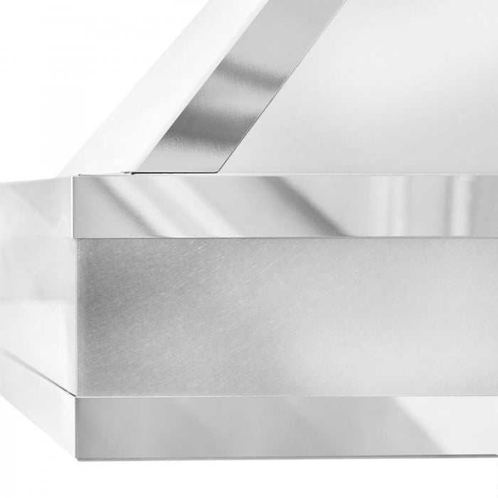 ZLINE 36" Wall Range Hood, DuraSnow Stainless, Mirror Accents, 655MR-36