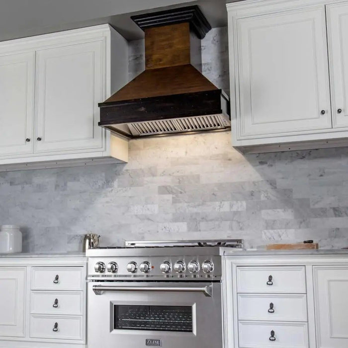 ZLINE 36" Wooden Wall Range Hood, Crown Molding 329AH-36
