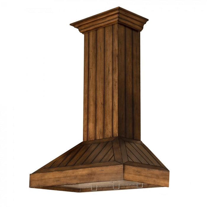 ZLINE 36" Wooden Wall Range Hood, Rustic Light, KPLL-36