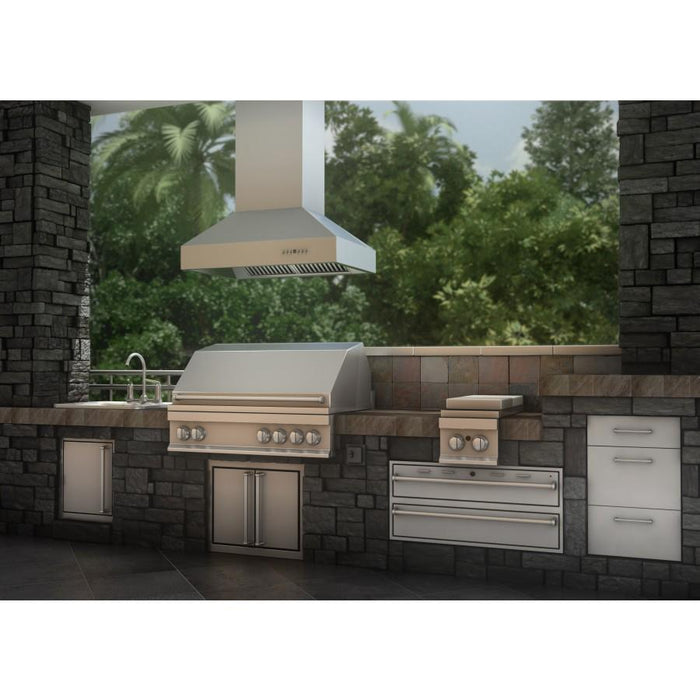 ZLINE 42" Outdoor Stainless Island Range Hood, 697i-304-42