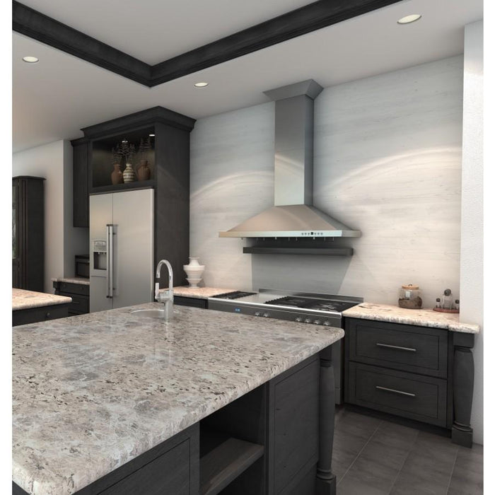 ZLINE 42" Stainless Steel Wall Range Hood, Crown Molding, KBCRN-42