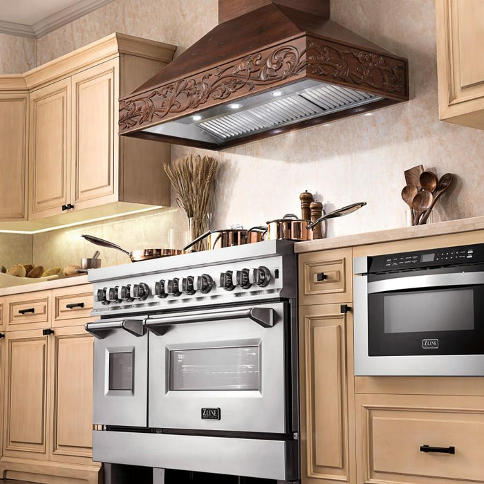 ZLINE 42" Wooden Wall Range Hood, Remote Motor, 373RR-RD-42