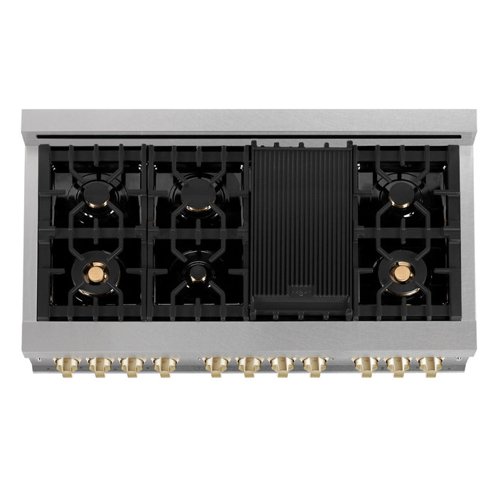 ZLINE 48" Autograph Dual Fuel Range, DuraSnow, Bronze, RASZ-SN-48-CB