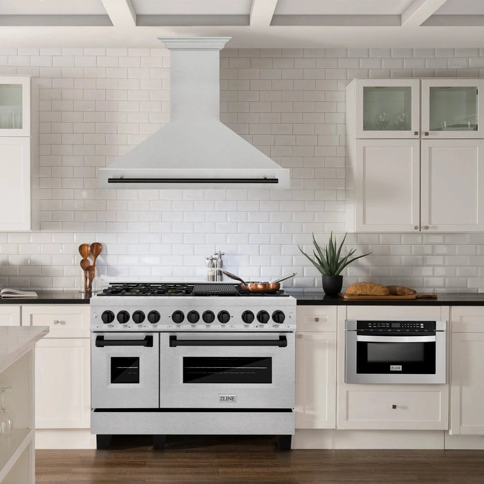 ZLINE 48" Autograph DuraSnow Stainless Steel Hood 8654SNZ-48-MB