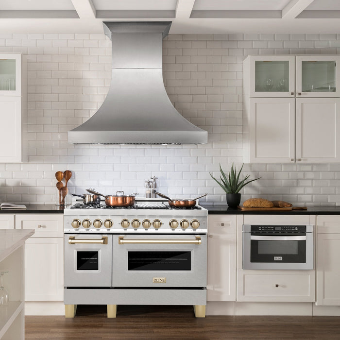 ZLINE 48" Autograph Edition Dual Fuel Range, DuraSnow, RASZ-SN-48-G