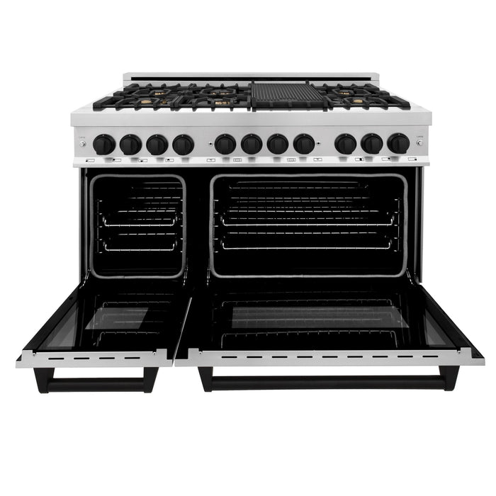 ZLINE 48" Autograph Edition, Dual Fuel Range, RAZ-48-MB