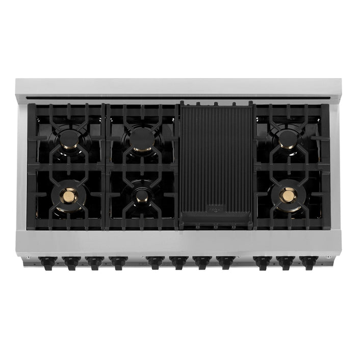 ZLINE 48" Autograph Edition, Dual Fuel Range, RAZ-48-MB