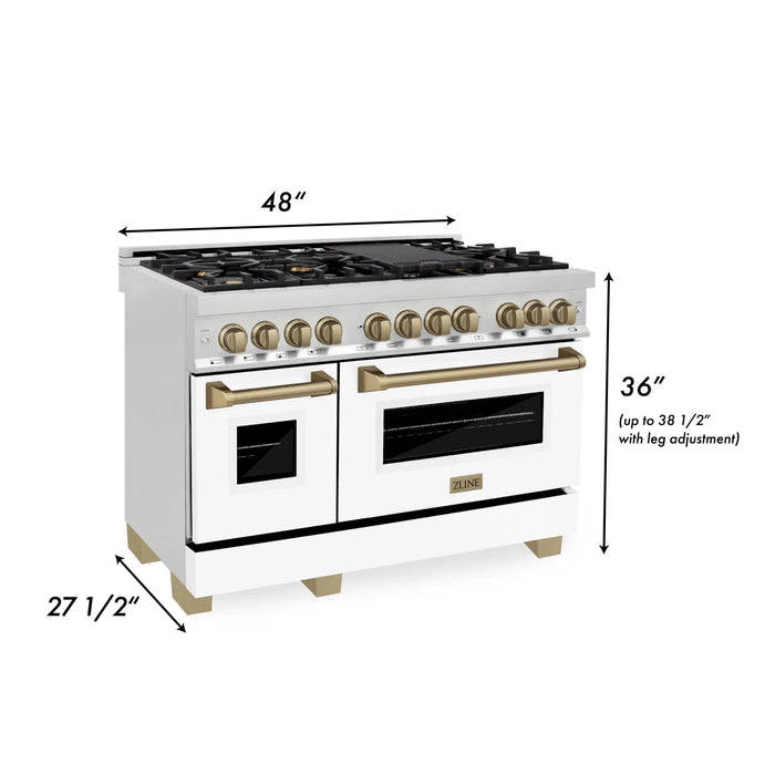 ZLINE 48" Autograph Edition, Dual Fuel Range, RAZ-WM-48-CB