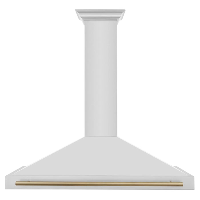 ZLINE 48" Autograph Edition Stainless Steel Range Hood with Stainless Steel Shell and Champagne Bronze Accents KB4STZ-48-CB