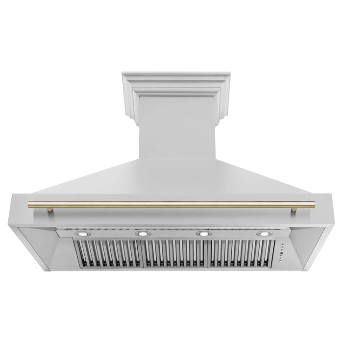 ZLINE 48" Autograph Stainless Wall Range Hood, 8654STZ-48-G