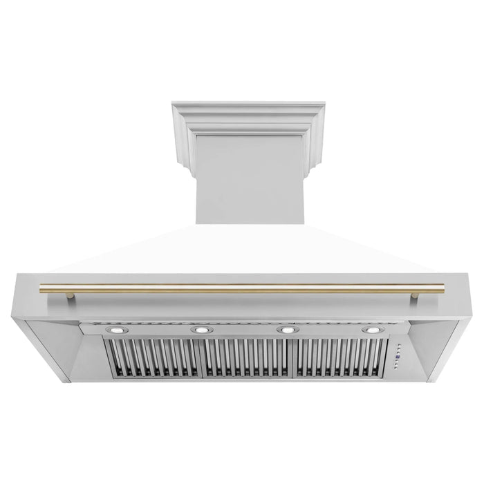 ZLINE 48" Autograph Stainless Wall Range Hood, 8654STZ-WM48-G