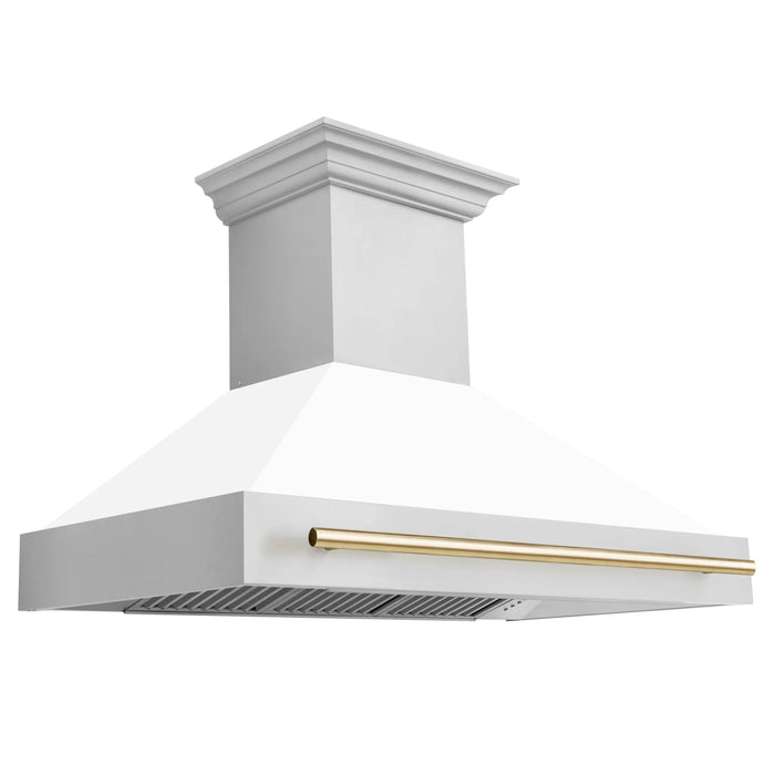 ZLINE 48" Autograph Stainless Wall Range Hood, 8654STZ-WM48-G
