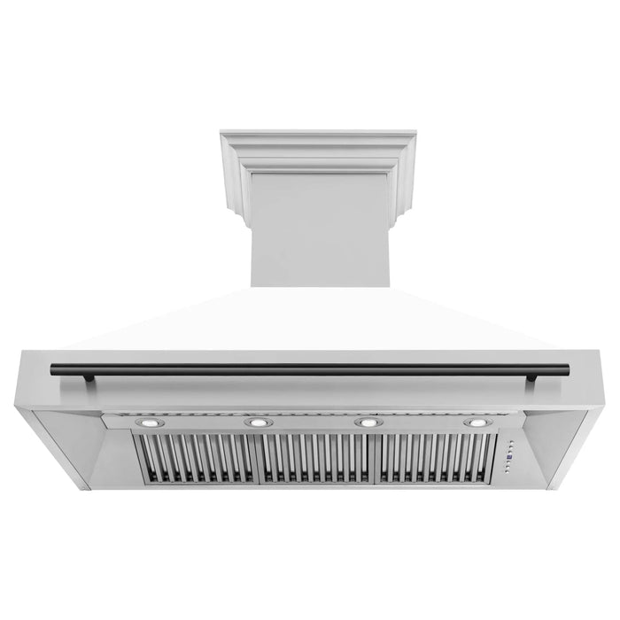 ZLINE 48" Autograph Stainless Wall Range Hood, 8654STZ-WM48-MB