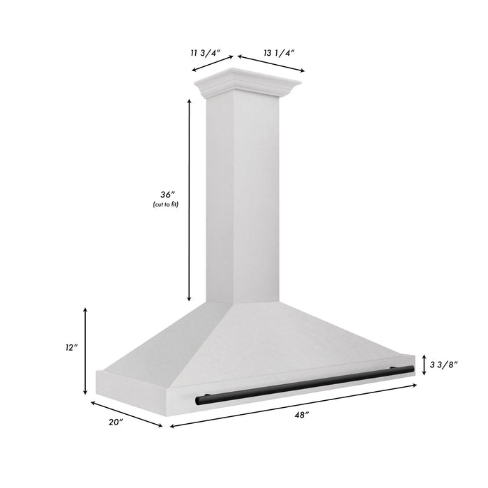 ZLINE 48" Autograph Stainless Wall Range Hood KB4SNZ-48-MB