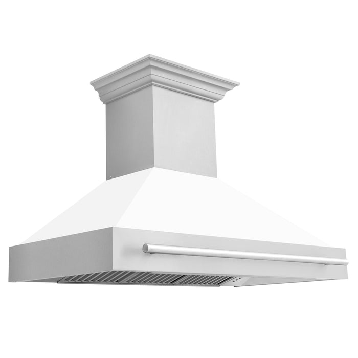 ZLINE 48" Autograph Stainless White Wall Range Hood 8654STX-WM-48