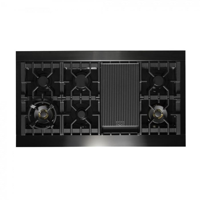 ZLINE 48" Black Stainless, Gas Burner, Electric Oven Range, RAB-48