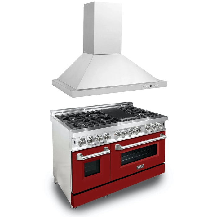 ZLINE 48" Bundle Range RA-RM-48 & Wall Range Hood KB-48, 2KP-RARMRH48